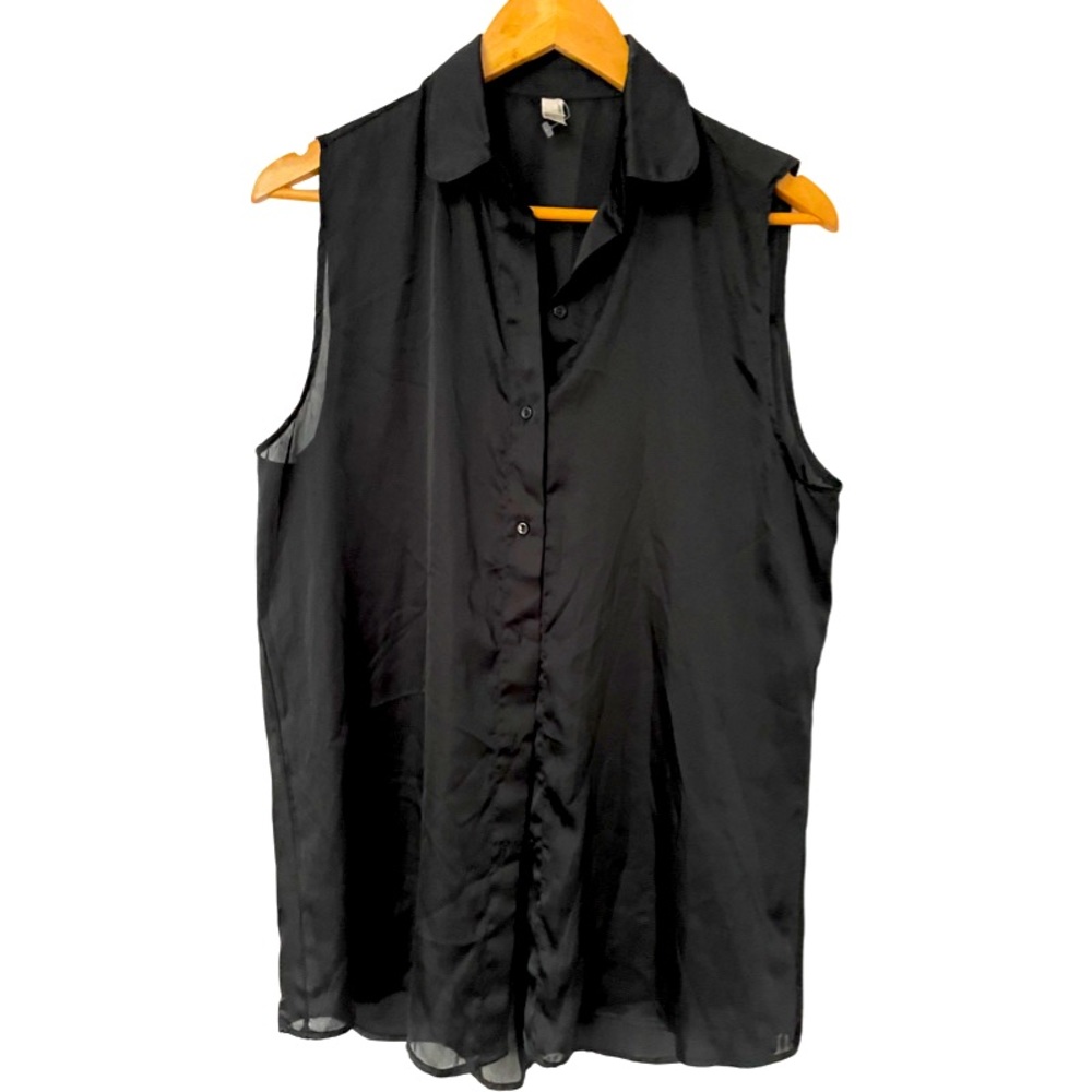 American Apparel Sheer black sleeveless blouse